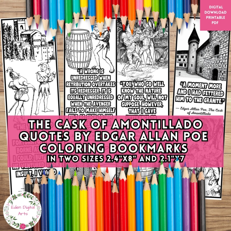 Bookmarks to Color Cask of Amontillado Quotes by Edgar Allan Poe Calm Activity