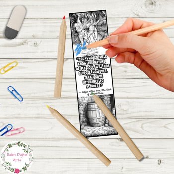 Bookmarks to Color Cask of Amontillado Quotes by Edgar Allan Poe Calm Activity, image 4