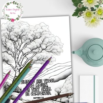 Sermon on the Mount Beatitudes Coloring Pages Matthew 5 Bible Verses Scripture, image 4