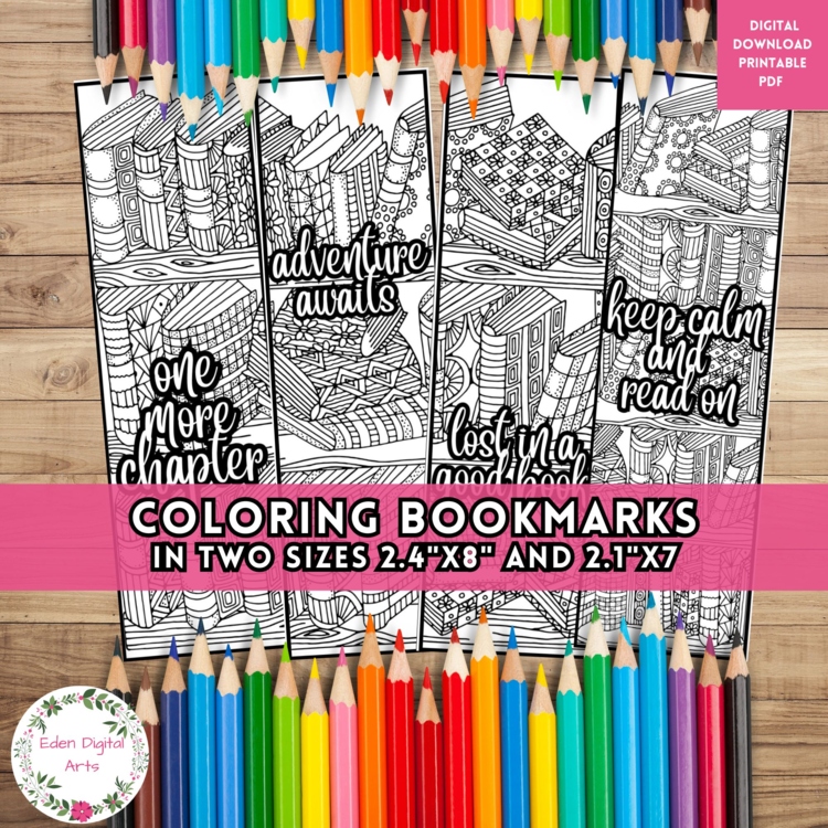 Teens Mindful Bookmarks to Color Doodle Books Calming Craft Activity Gift Reward