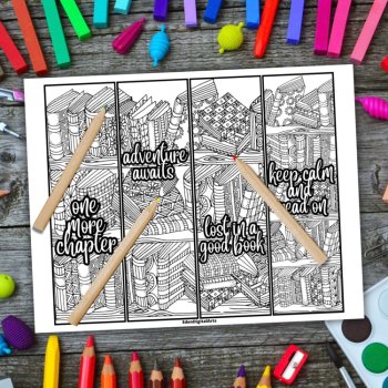 Teens Mindful Bookmarks to Color Doodle Books Calming Craft Activity Gift Reward, image 3