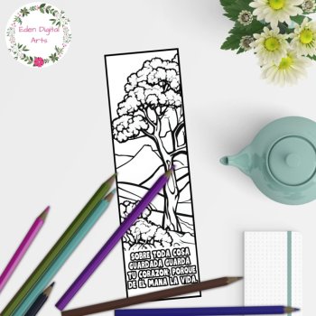 Spanish Proverbs Bible Verses Coloring Bookmarks Wisdom Scripture Craft Gift, image 4
