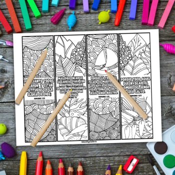 Spanish Romans Bible Verses Coloring Bookmarks Salvation Scripture Craft Gift, image 2
