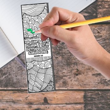 Spanish Romans Bible Verses Coloring Bookmarks Salvation Scripture Craft Gift, image 3