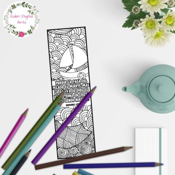 Spanish Romans Bible Verses Coloring Bookmarks Salvation Scripture Craft Gift, image 4