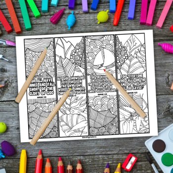 Romans Bible Verse Coloring Bookmarks Salvation Scripture Keepsake Craft Gift, image 3