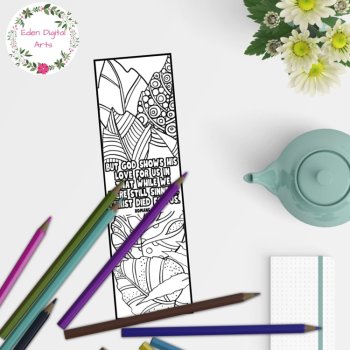 Romans Bible Verse Coloring Bookmarks Salvation Scripture Keepsake Craft Gift, image 4