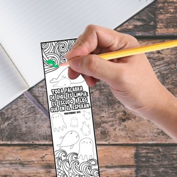 Spanish Bible Verses Coloring Bookmarks with Cute Animals Keepsake Craft Gifts, image 3
