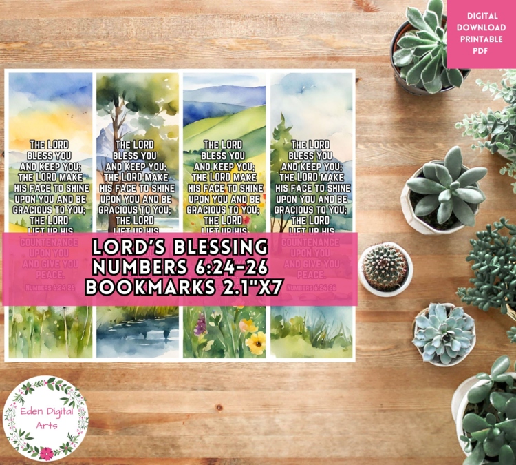 Lord Bless You Keep You Watercolor Nature Blessing Bible Verse Bookmarks Gifts