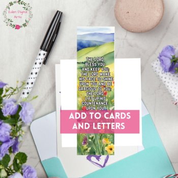 Lord Bless You Keep You Watercolor Nature Blessing Bible Verse Bookmarks Gifts, image 2