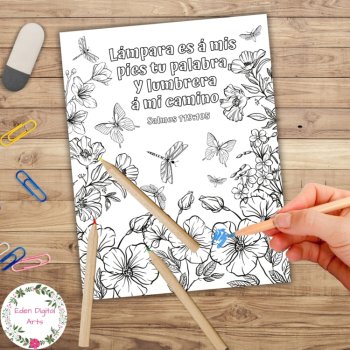 Spanish Language 20 Promises of God Bible Verse Coloring Pages Scripture Posters, image 2