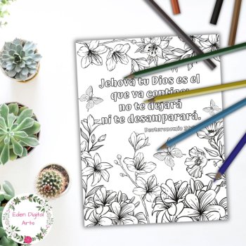 Spanish Language 20 Promises of God Bible Verse Coloring Pages Scripture Posters, image 4