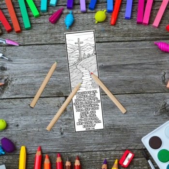 Spanish John 3 16 Bible Verse Coloring Bookmarks Nature Keepsake Craft DIY Gifts, image 4