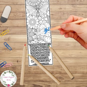 Floral Bookmarks to Color Word of God Quote Bible School Gift Fast Finishers, image 2