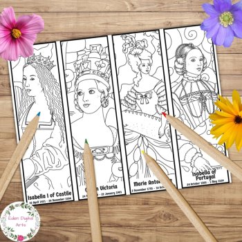 Quotes by Famous Women in History Coloring Bookmarks Bundle Fun DIY Gifts Crafts, image 4