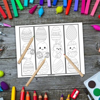 Easter Puns Bookmarks to Color Eggs Bunnies Calm Craft Cards DIY Gifts Rewards, image 3