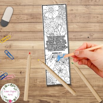 Spanish Jeremiah 29 11 Bible Verses Coloring Bookmarks Keepsake Craft DIY Gifts, image 3