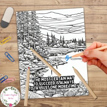 Mindful Coloring Pages Posters Woodland Nature Decor Motivational Quotes, image 2