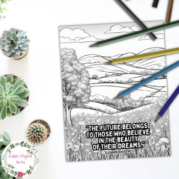 Mindful Coloring Pages Posters Woodland Nature Decor Motivational Quotes, image 4