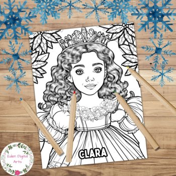 Nutcracker Ballet Characters Coloring Pages Posters Winter Christmas Teen Craft, image 2