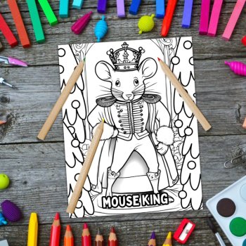 Nutcracker Ballet Characters Coloring Pages Posters Winter Christmas Teen Craft, image 3