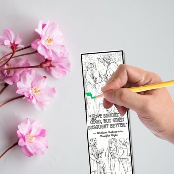 Shakespeare Twelfth Night Play Quotes Coloring Bookmarks Keepsake Gift Fun Craft, image 3