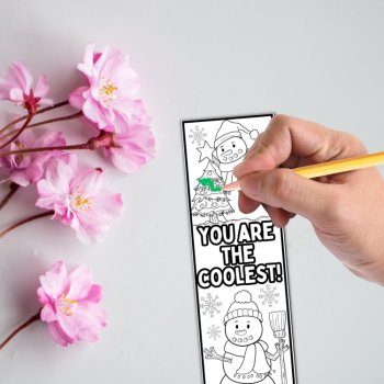 Cute Snowman Pun Bookmarks to Color Kindness Kind Craft Student Christmas Gifts, image 2