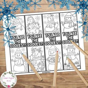 Cute Snowman Pun Bookmarks to Color Kindness Kind Craft Student Christmas Gifts, image 3