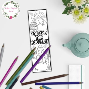 Cute Snowman Pun Bookmarks to Color Kindness Kind Craft Student Christmas Gifts, image 4