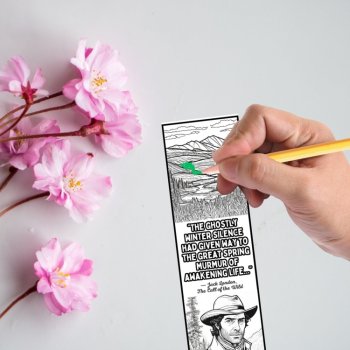 Call of the Wild Jack London Quotes Coloring Bookmarks Teen Keepsake Craft Cards, image 4
