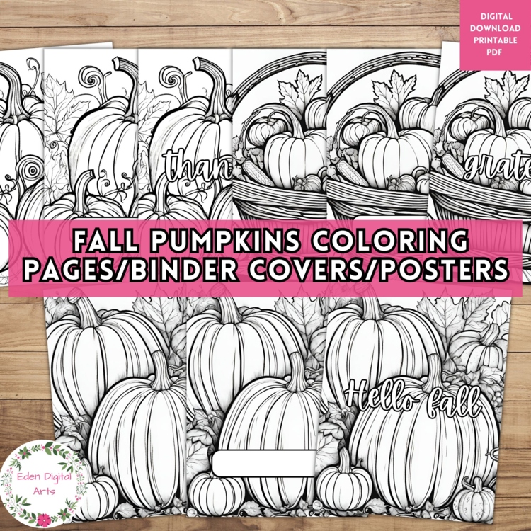 Fall Pumpkins Quotes Coloring Pages Binder Covers Posters Fast Finishers