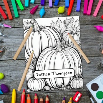 Fall Pumpkins Quotes Coloring Pages Binder Covers Posters Fast Finishers, image 3