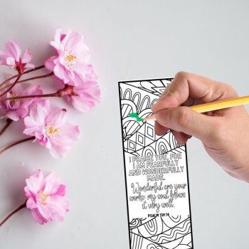 Psalm 139 ESV Self Esteem Coloring Bible Verses Bookmarks Scripture Doodle Craft, image 3