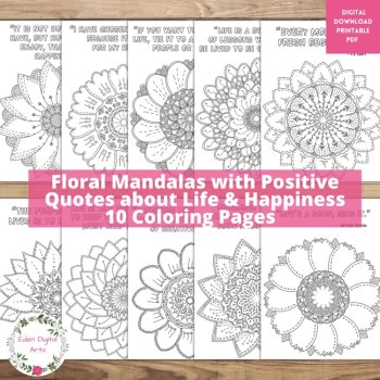 Mindful Mandala Bundle of Coloring Pages Posters Bookmarks Calming Crafts, image 3