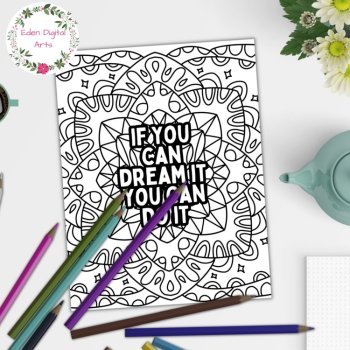 Mandala Mindful Breaks Coloring Pages Short Motivational Quotes Mini Posters, image 2