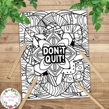 Mandala Mindful Breaks Coloring Pages Short Motivational Quotes Mini Posters, image 3