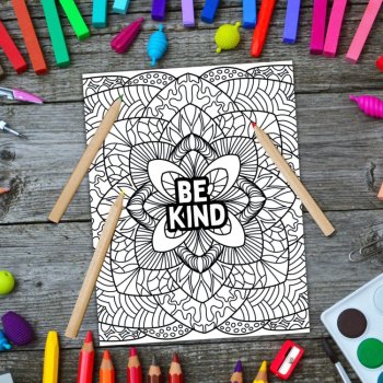 Mandala Mindful Breaks Coloring Pages Short Motivational Quotes Mini Posters, image 4