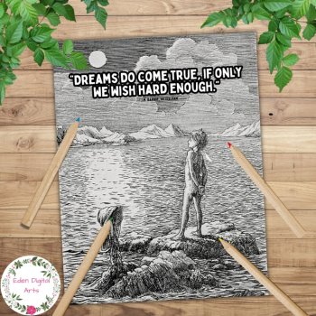 Peter Pan & Wendy in Neverland Barrie Quotes Book Illustrations Coloring Posters, image 2