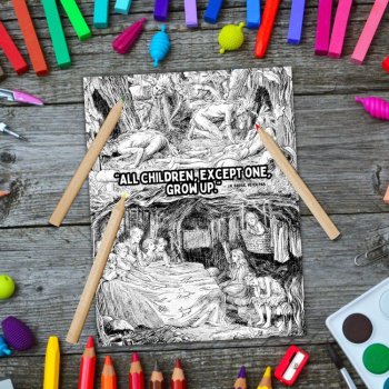 Peter Pan & Wendy in Neverland Barrie Quotes Book Illustrations Coloring Posters, image 3