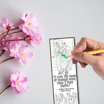 Shakespeare Julius Caesar Play Quotes Coloring Bookmarks Keepsake Gift Fun Craft, image 3