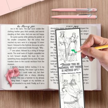Coloring Bookmarks Hamlet Shakespeare Quotes Keepsake Activity Craft Gift Reward, image 3