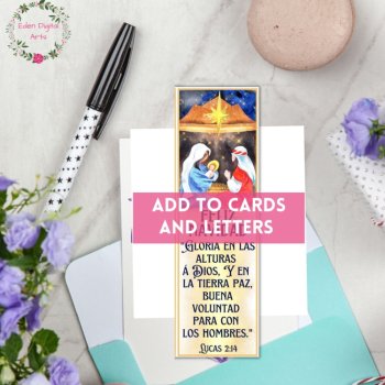 Spanish Christmas Nativity Bible Verse Bookmarks Scripture Gift Tags Favors, image 4