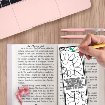 Psalm 103 Coloring Bible Verse Bookmarks, KJV Scripture Christian Craft Cards, image 3