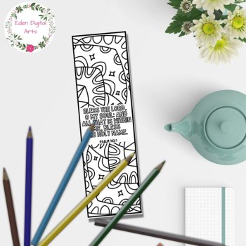 Psalm 103 Coloring Bible Verse Bookmarks, KJV Scripture Christian Craft Cards, image 4