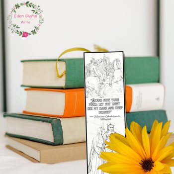 Coloring Bookmarks Macbeth Shakespeare Quotes Keepsake Craft Library Gift Reward, image 3