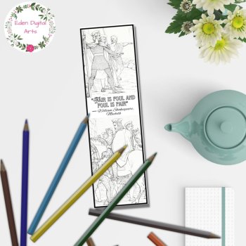 Coloring Bookmarks Macbeth Shakespeare Quotes Keepsake Craft Library Gift Reward, image 4