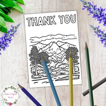 12 Teacher Appreciation Coloring Thank You Cards DIY Craft Any Occasion Flowers, image 3