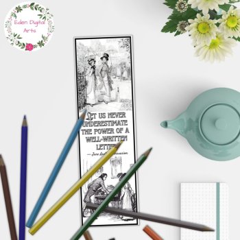 Persuasion Quotes by Jane Austen Coloring Bookmarks Book Club Cards Craft Gift, image 4
