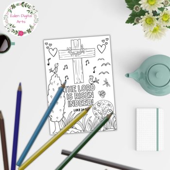 Easter Scripture Cute Coloring Greeting Cards Bible Verse Christian DIY Craft, image 3