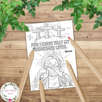 Easter Scripture Cute Coloring Greeting Cards Bible Verse Christian DIY Craft, image 4